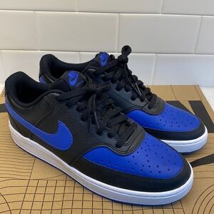 Mens Nike Court Vision Low - Black-Royal Blue - Size 9